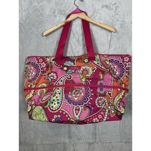 Vera Bradley Lighten Up Expandable Large Travel Bag Tote Pink Swirl